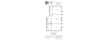 A diagram of an apartment layout in the Newington Tower.