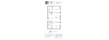 A floor plan for a 2 bedroom, 2 bath apartment at Newington Tower.