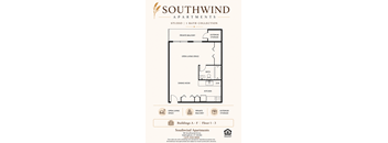 A floor plan for Southwind Apartments showing the layout of Building A - F, Floor 1 - 3.