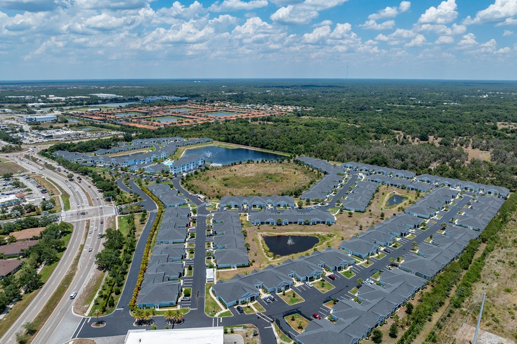 an aerial view of the parking lot of a parking lot