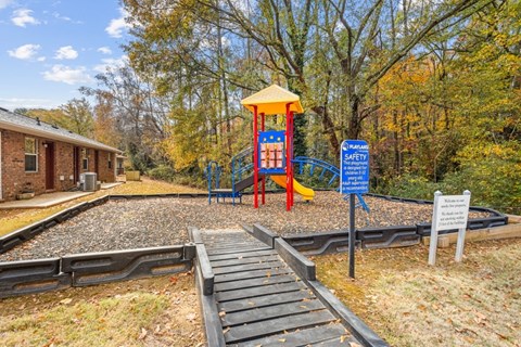 A playground with a slide