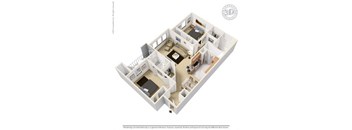 this is a conceptual drawing of a 3d floor plan of a house