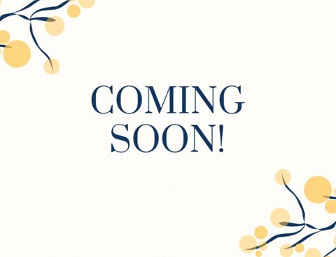 a coming soon powerpoint template with a tree branch and orange bulbs