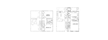 A floor plan of a house with a living room, kitchen, and master bedroom.