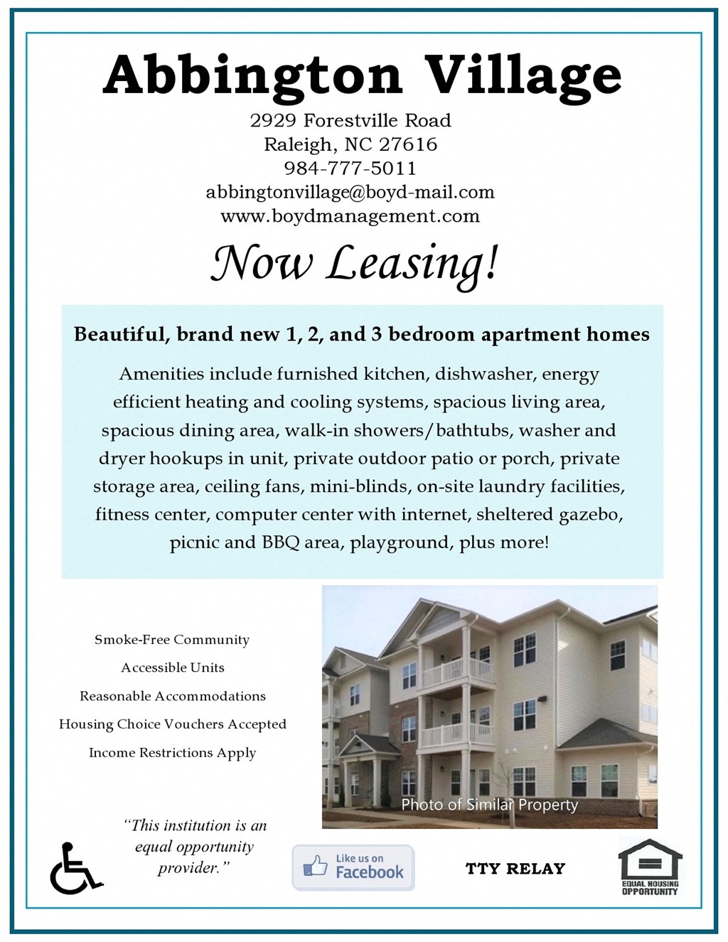 a flyer now leasing brochure