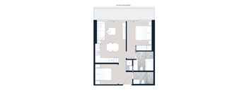 A floor plan of an Aluminum Glass Railing.