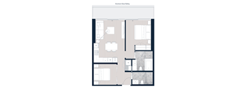 A floor plan of a house with Aluminum Glass Railing.