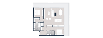 A floor plan of an Aluminum Glass Rental apartment.