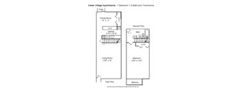 1 Bedroom  1.5 Bath Townhome