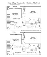 1-bedroom apartment at Cedar Village Apartments in Wilkes-Barre