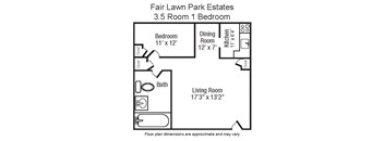 1 Bedroom  1 Bath