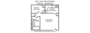 1 Bedroom  1 Bath