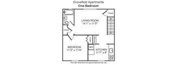 1 Bedroom  1 Bath