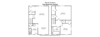 2 Bedroom 1 Bathroom Duplex