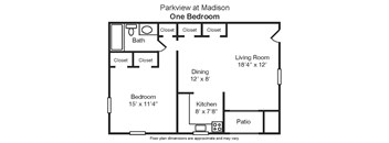 1 Bedroom  1 Bath