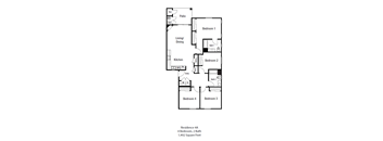 a floor plan of a house with a bedroom and a living room