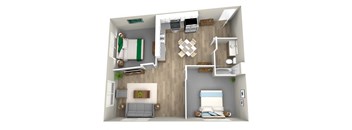 a 1 bedroom floor plan at the edison apartments in fort myers, fl at Jefferson Yards, Washington, 98402