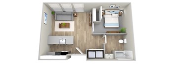 a 1 bedroom floor plan | the mansions on the park t Napoleon Apartments, Tacoma Washington