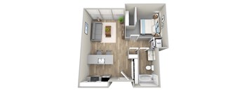 a floor plan of a 1 bedroom apartment at the residences at silver hill in suitland, at Napoleon Apartments, Washington