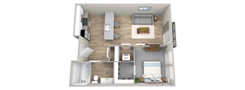 a floor plan of our studio apartment at university gardens in tempe, az at Napoleon Apartments, Tacoma, WA