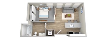 a floor plan of our studio apartment at university gardens in tempe, az at Napoleon Apartments, Tacoma, 98402