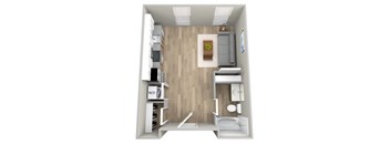 a floor plan of a 1 bedroom apartment at the residences at silver hill in suitland, at Napoleon Apartments, Tacoma, 98402