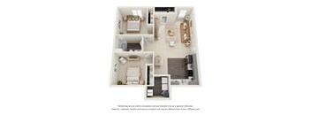 2 bedroom Floor plan at Sagecrest Apartments, Wenatchee, Washington