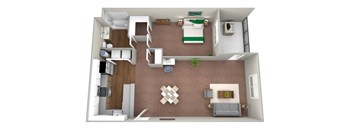 a floor plan of a 1 bedroom apartment at the crossings at white marsh apartments in white marsh