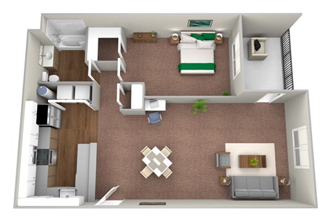 a floor plan of a 1 bedroom apartment at the crossings at white marsh apartments in white marsh
