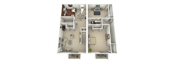 a floor plan of a 2 bedroom apartment