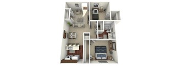 a floor plan of a 1 bedroom apartment