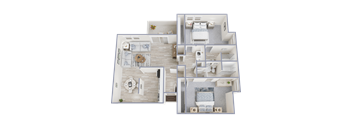 2 Bed 2 Bath-b Floor Plan at 400 Winchester, Atlanta, 30339