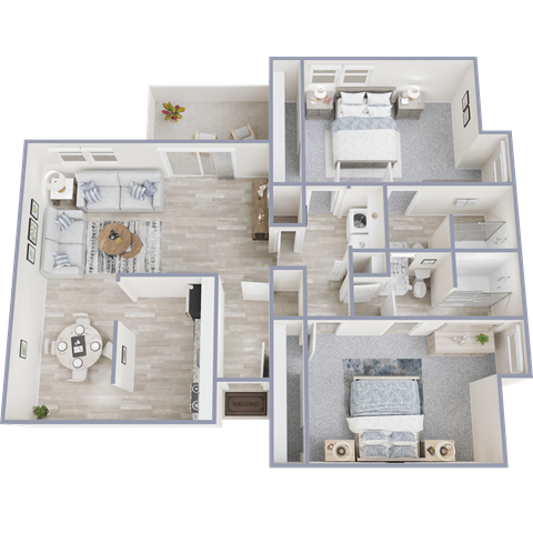 2 Bed 2 Bath-b Floor Plan at 400 Winchester, Atlanta, 30339