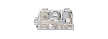 2 Bed 2 Bath Floor Plan at 400 Winchester, Atlanta, GA 30339