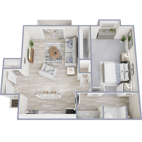 1Bed 1Bath-a Floor Plan at 400 Winchester, Atlanta