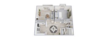 1 Bed 1 Bath Floor Plan at 400 Winchester, Atlanta Georgia