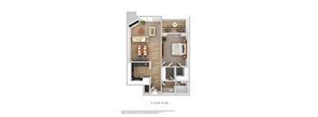1 Bedroom Floor Plan at Ridgewood Apartments, Greensboro