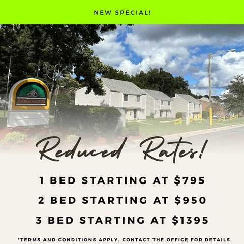 Reduces Rates Offer at Ridgewood Apartments, Greensboro, NC