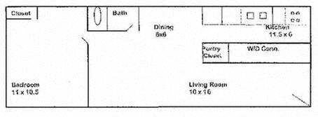 1 Bed 1 Bath Floor Plan at Cleo Apartments, Alabama, 35611