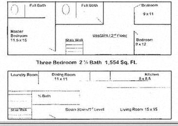 3 Bed 2.5 Bath Floor Plan at Cleo Apartments, Athens, AL