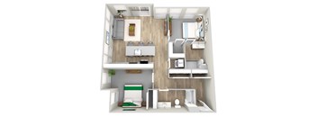 a floor plan of a 1 bedroom apartment at the crossings at white marsh apartments in white marsh at Napoleon Apartments, Tacoma