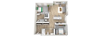 a floor plan of a 3 bedroom apartment at the arlington in columbus oh at Napoleon Apartments, Tacoma, WA
