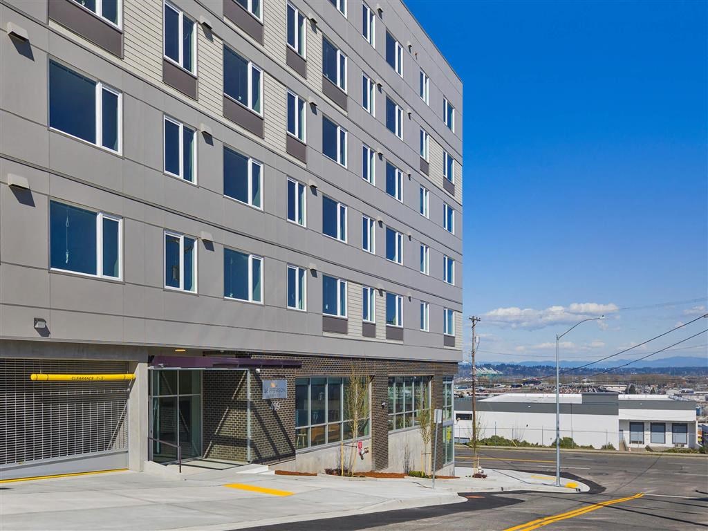 elevation of the building with office space for rent at Jefferson Yards, Tacoma, WA