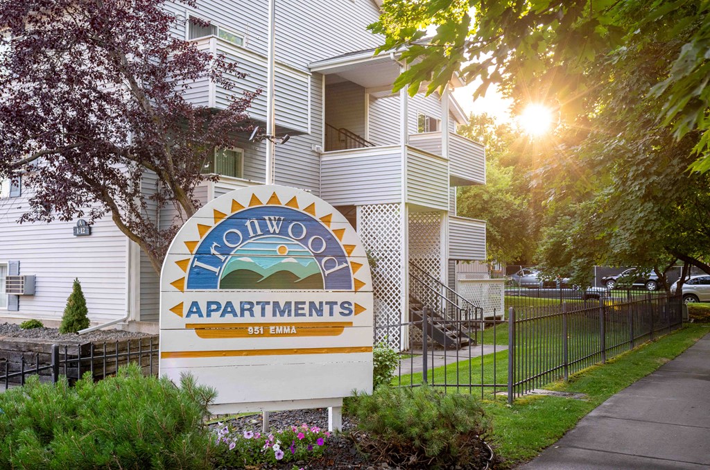 an apartment building with a sign that says mohawk apartments an apartment building with a sign that says mohawk apartments at Ironwood Apartments, Coeur d'Alene, ID, 83814