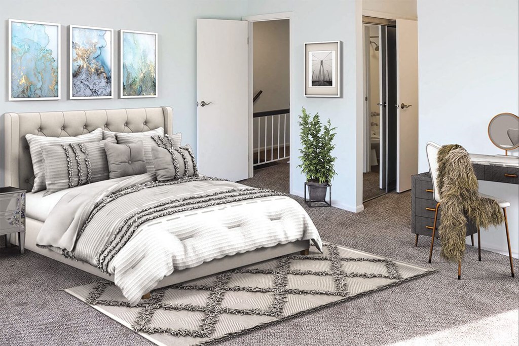 Staged Bedroom at The Ridge Overland Park, Overland Park, Kansas