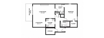 One Bed One Bath 990 Square Feet at The Bridges at Foxridge, Mission, 66202