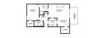 One Bed One Bath 960 Square Feet at The Bridges at Foxridge, Mission, KS, Kansas