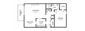 One Bed One Bath 1010 Square Feet at The Bridges at Foxridge, Mission