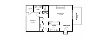 One Bed One Bath 1035 Square Feet at The Bridges at Foxridge, Mission, KS, Kansas, 66202