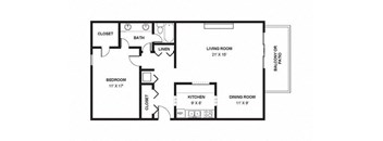 One Bed One Bath 1010 Square Feet at The Bridges at Foxridge, Mission, KS, 66202